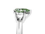 White gold Fancy Green Pear Cut Diamond Solitaire Engagement Ring with Round Band and Four-Prong Setting_199
