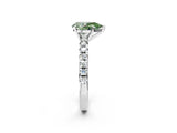 White gold Fancy Green Pear Cut Diamond Solitaire Pavé Engagement Ring with Round Band and Prong Setting_65