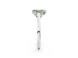 White gold Fancy Green Pear Cut Diamond Solitaire Ring with Flower Prong Setting and Classic Band_16