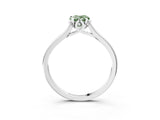 White gold Fancy Green Pear Cut Diamond Solitaire Ring with Flower Prong Setting and Classic Band_17