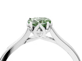 White gold Fancy Green Pear Cut Diamond Solitaire Ring with Flower Prong Setting and Classic Band_18