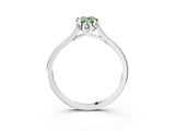 White gold Fancy Green Pear Cut Diamond Solitaire Ring with Flower Prong Setting and Classic Band_27