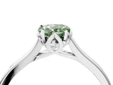 White gold Fancy Green Pear Cut Diamond Solitaire Ring with Flower Prong Setting and Classic Band_29