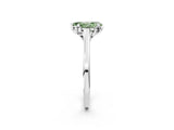 White gold Fancy Green Pear Cut Diamond Solitaire Ring with Flower Prong Setting and Classic Band_54