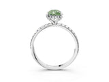White gold Fancy Green Pear Cut Diamond Solitaire Ring with Four-Prong Setting and Pavé Band_18