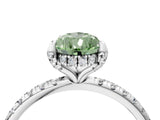 White gold Fancy Green Pear Cut Diamond Solitaire Ring with Four-Prong Setting and Pavé Band_19