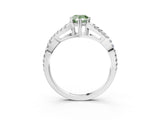 White gold Fancy Green Pear Cut Diamond Solitaire Ring with Four-Prong Setting and Twisted Pavé Band_32