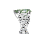 White gold Fancy Green Pear Cut Diamond Solitaire Ring with Four-Prong Setting and Twisted Pavé Band_35