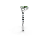 White gold Fancy Green Pear Cut Diamond Solitaire Ring with Pavé Band and Four-Prong Setting_57
