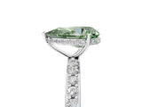 White gold Fancy Green Pear Cut Diamond Solitaire Ring with Pavé Band and Hidden Halo_37