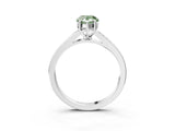 White gold Fancy Green Pear Cut Diamond Solitaire Ring with Pavé Band and Prong Setting_15
