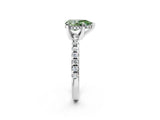 White gold Fancy Green Pear Cut Diamond Solitaire Ring with Round  Pavé Band and Four-Prong Setting_50