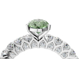 White gold Fancy Green Pear Cut Diamond Solitaire Ring with Shared Prong Pavé Band and Four-Prong Setting_58
