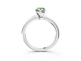 White gold Fancy Green Pear Cut Diamond Solitaire Ring with Six-Prong Setting and Classic Band_309