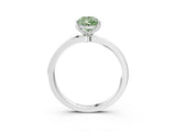 White gold Fancy Green Pear Cut Diamond Solitaire Ring with Thin Band and Prong Setting_34