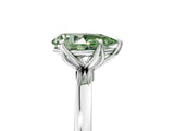 White gold Fancy Green Pear Cut Diamond Solitaire Ring with Thin Band and Prong Setting_36