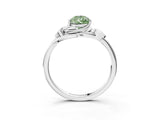 White gold Fancy Green Pear Cut Diamond Solitaire Ring with Twist Band and Four-Prong Setting_94