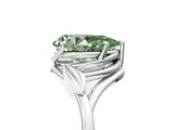 White gold Fancy Green Pear Cut Diamond Solitaire Ring with Twist Band and Four-Prong Setting_96