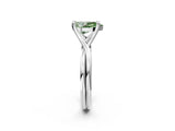 White gold Fancy Green Pear Cut Diamond Solitaire Twist Band Prong Setting Ring_68