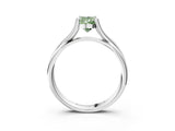 White gold Fancy Green Pear Cut Diamond Solitaire Twist Band Prong Setting Ring_71