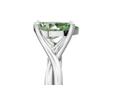 White gold Fancy Green Pear Cut Diamond Solitaire Twist Band Prong Setting Ring_71
