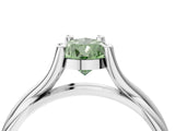 White gold Fancy Green Pear Cut Diamond Solitaire Twist Band Prong Setting Ring_71