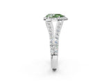 White gold Fancy Green Pear Cut Diamond Split Shank Halo Ring with Four-Prong Setting_80