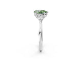 White gold Fancy Green Pear Cut Diamond Three-Stone Ring with Pear  Side Stones and Prong Setting_140