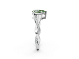 White gold Fancy Green Pear  Cut Diamond Twisted Band Engagement Ring with Prong Setting_5