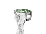 White gold Fancy Green Pear  Cut Diamond Twisted Band Engagement Ring with Prong Setting_8