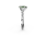 White gold Fancy Green Pear  Cut Diamond Vine Band with Four-Prong Setting_38