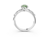 White gold Fancy Green Pear  Cut Diamond Vine Band with Four-Prong Setting_39