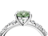 White gold Fancy Green Pear  Cut Diamond Vine Band with Four-Prong Setting_40