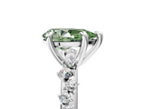 White gold Fancy Green Pear  Cut Diamond Vine Band with Four-Prong Setting_41