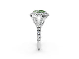White gold Fancy Green Pear  Cut Double Halo Split Shank Diamond Ring with Prong Setting_51