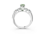 White gold Fancy Green Pear  Cut Five-Stone Prong Set Diamond Ring with Classic Band_35