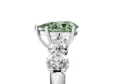 White gold Fancy Green Pear  Cut Five-Stone Prong Set Diamond Ring with Classic Band_37