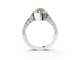 White gold Fancy Green Pear Cut Halo Diamond Engagement Ring with Split Shank Band and Four-Prong Setting_15