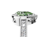 White gold Fancy Green Pear  Cut Halo Diamond Pave Band Ring with Four-Prong Setting_50