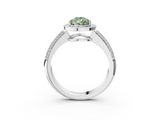 White gold Fancy Green Pear  Cut Halo Diamond Pave Band with Four-Prong Setting_40