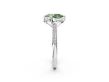 White gold Fancy Green Pear  Cut Halo Diamond Ring with Channel Set Band and Four-Prong Setting_86
