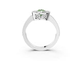 White gold Fancy Green Pear  Cut Halo Diamond Ring with Pavé Band and Milgrain Prong Setting_40