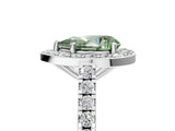 White gold Fancy Green Pear Cut Halo Diamond Ring with Pavé Band and Three-Prong Setting_17