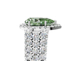 White gold Fancy Green Pear Cut Halo Pavé Diamond Engagement Ring with Split Shank and Four-Prong Setting_8