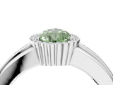 White gold Fancy Green Pear  Cut Halo Pave Band Four-Prong Ring_53