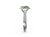 White gold Fancy Green Pear  Cut Halo Pave Band Four-Prong Setting Ring_39