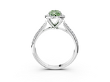 White gold Fancy Green Pear  Cut Halo Pave Band Four-Prong Setting Ring_40