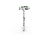 White gold Fancy Green Pear  Cut Halo Pave Split Shank Prong Setting Ring_34
