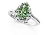 White gold Fancy Green Pear Cut Halo Round Diamond Solitaire Engagement Ring with Pave Band and Four-Prong Setting_25