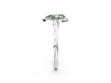 White gold Fancy Green Pear Cut Halo Round Diamond Solitaire Ring with Pavé Band and Four-Prong Setting_14